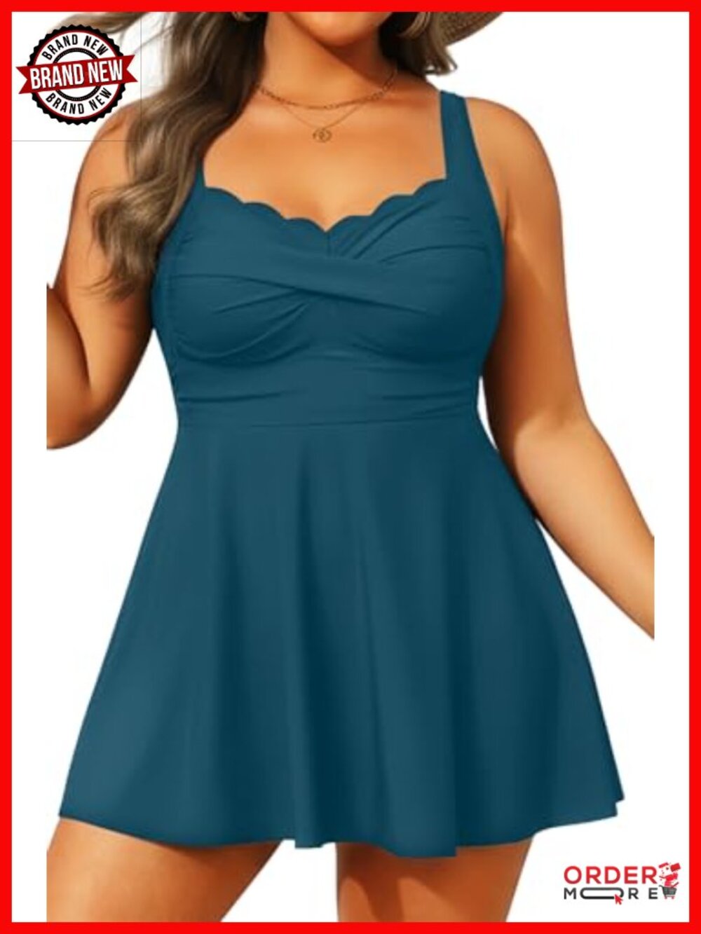 Plus Size Swim Dress - Two Piece Tankini Tummy Control Bathing Suit with Shorts